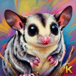 beautiful painting of hiphop sugar glider, by gaston bussiere, j. c. leyendecker, craig mullins. trending on artstation, 8 k, masterpiece, graffiti paint, fine detail, full of color, intricate detail, golden ratio illustration, face enhance