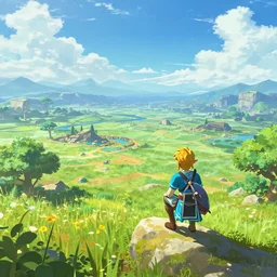 reunion island landscape, in the style of the legend of zelda breath of the wild, trending on artstation