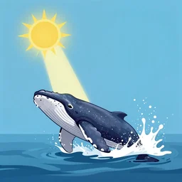 orca whale underwater sea beam light of sun splash art graphic design color splash high contrasting art, fantasy, highly detailed, art by greg rutkowski