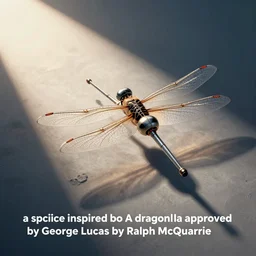 “a spaceship inspired by A dragonfly approved by George Lucas by Ralph McQuarrie”