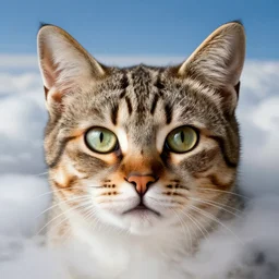 cat face visible in the clouds, photography, national geography quality