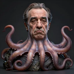 hyperrealistic mixed media realistic sculpture of danny devito cephalopod, stunning 3 d render inspired art by xiang duan and thomas eakes, perfect facial symmetry, hyper realistic texture, realistic, highly detailed attributes and atmosphere, dim volumetric cinematic lighting, 8 k octane detailed render, post - processing, masterpiece,