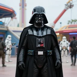 film still of Darth Vader goes to an amusement park in the new Star Wars movie, 4k