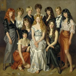 a k - pop girl group, by wayne barlowe, by gustav moreau, by goward, by gaston bussiere, by roberto ferri, by santiago caruso, by luis ricardo falero, by austin osman spare, by saturno butto