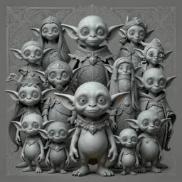 anthropomorphic highly detailed group portrait of cute rayman legends characters, intricate, elegant, highly detailed grey goblin, digital painting, artstation, concept art, smooth, sharp focus, illustration, art by artgerm, bob eggleton, michael whelan, stephen hickman, richard corben, wayne barlowe, trending on artstation and greg rutkowski and alphonse mucha, 8 k
