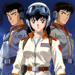 An anime portrait of beautiful FEMALE PILOT still from Robotech 1985 by Stanley Artgerm Lau ,WLOP , Ilya Kuvshinov , James Jean , Andrei Riabovitchev symmetrical
