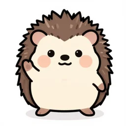 cute hedgehog emote twitch waving lineart