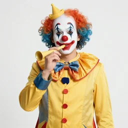 studio photo of a clown with a bong, studio portrait