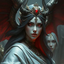 goddess of the evil land, highly detailed, digital painting, artstation, concept art, smooth, sharp focus, illustration, unreal engine 5, 8 k, art by artgerm and greg rutkowski and edgar maxence