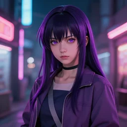 Motoko Kusanagi staring at the camera, trending on ArtStation, neon lights, realistic, detailed