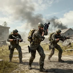 soldier battlefield 4 by simon stalenhag and robbert sammelin and eric persson, in - game screenshot, battlefield 4, 4 k, hd wallpaper, hdr, tonemapping, detailed, atmospheric, global illumination, majestical lighting, saturated, wet, ray tracing, anamorphic lens, chromatic aberration, lens flare, first person point of view, first person shooter