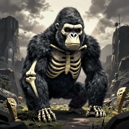 a skeleton gorilla in the style of undertale by toby fox