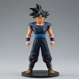 accurate detailed pvc, figurine of black goku!!! figurine!!!, studio lighting, grey background, no shadow, trending on artstation, 4 k, highly detailed!!!