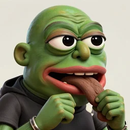 portrait of strong pepe eats shit, concept art, trending on artstation, highly detailed, intricate, sharp focus, digital art, 8 k