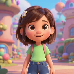 Helen Ganzarolli  as a cute pixar character, vivid colors, high details, cinematic, 8k resolution, beautiful detailed, photorealistic, digital painting, artstation, concept art, smooth, sharp focus, illustration, fantasy background, artstation trending, octane render, unreal engine