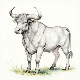 taurus, wireframe, water color, spain, 8 k, highly detailed, digital painting, trending on artstation