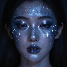 a face made out of stars and stardust