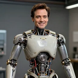 animatronic Jim Carrey, exposed mechanics, photo, Stan Winston studios, detailed, 4k