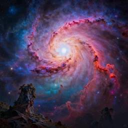 fantasy landscape. artstation. vibrant nebula sky.
