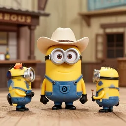 minion cowboy saloon shootout, 3 5 mm scene from a western, 1 9 6 6