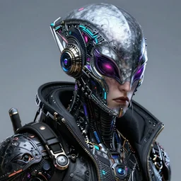 an intricately detailed ultra - realistic unreal engine 5 rendering of a portrait of synthwave cyberpunk neon - alien enforcer, concept art, intricate details, eerie, highly detailed, photorealistic, octane render, 8 k uhd art by kilian eng