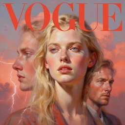 3 d, sci - fi, morning, blonde fashion model face, sun, cinematic, lightning, clouds, vogue cover style, stanley kubrick, light red and orange mood, realistic painting, intricate oil painting, high detail, figurative art, multiple exposure, poster art, 3 d, by tooth wu and wlop and beeple and greg rutkowski