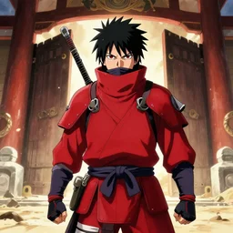 Gaara Narutopunk Oni Shinobi at the gates of Tartarus Sand Crest Ninja Warrior Portrait Portrait Wearing Red Ninja-Yoroi Ross Tran Max Grecke Max Ernst Rossdraws Ryan Gitter Ilya Repin Final Fantasy Cover Art
