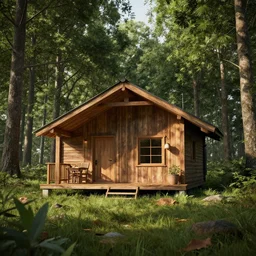 a cabin in the woods, octane render