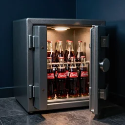 David Dees Conspiracy Image featuring Donald Trump storing diet coke in a safe
