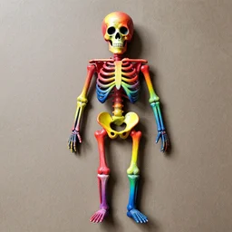 A rainbow skeleton is a skeleton that has been painted in the colors of the rainbow