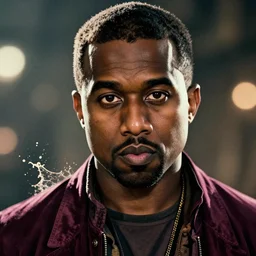 portrait of kanye west as willy wonka in gears of war, splash art, movie still, detailed face, photorealistic facial features, cinematic lighting, dramatic, octane render, long lens, shallow depth of field, bokeh, anamorphic lens flare, 8 k, hyper detailed, 3 5 mm film grain