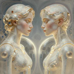 symmetry!! portrait of love, tech wear, scifi, glowing lights!! intricate elegant, highly detailed, digital painting, artstation, concept art, smooth, sharp focus, illustration, art by artgerm and greg rutkowski and alphonse mucha