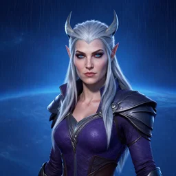 ( ( ( ( ( hyperrealist distant portrait of sylvanas windrunner on a blue planet where it rains colors. ) ) ) ) ) by donato giancola, fantasy, photorealistic, octane render, unreal engine, dynamic lighting, trending on artstation, poster, volumetric lighting, very detailed faces, 4 k, award winning