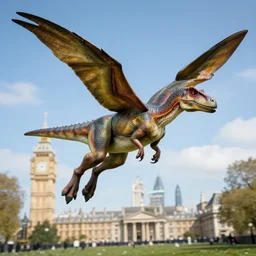 flying velociraptor in london