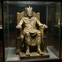 the actual dead body of a king entombed in glass. his body can clearly be seen sitting on his throne as perfect as in life
