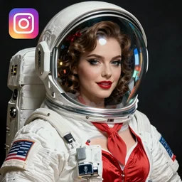 instagram model pin up as an astronaut, style of H. R. Giger