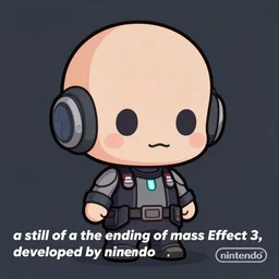 “ a still of a the ending of mass effect 3, chibi, developed by nintendo ”