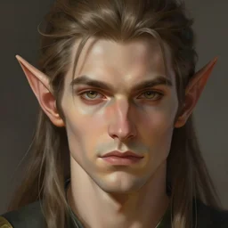 up close portrait of a handsome male elf, d & d, face, fantasy, intricate, elegant, highly detailed, digital painting, artstation, concept art, smooth, sharp focus, illustration, art by artgerm and greg rutkowski and alphonse mucha