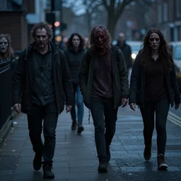 men and women captured by evil walking the streets. bbc nees footage of terrifying disfigured people roaming dark streets.