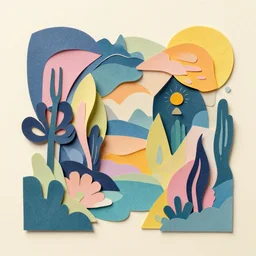 paper cut out collage artwork, artsy, trending on behance