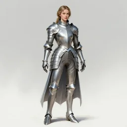 beautiful female dorothy gale, rebecca romijn as dorothy, full body character concept, covered in full silver armor, armor plating, art nouveau, super powers, fantasy, intricate, elegant, highly detailed, digital painting, artstation, concept art, shining, sharp focus, illustration, art by stanley lau