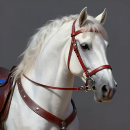 portrait epic armored horse with white red and blue accent. highly detailed, digital painting, concept art, smooth, sharp focus, illustration, art by greg rutkowski