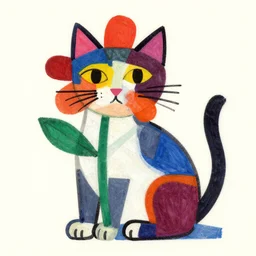 cat flower picasso in