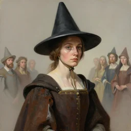 greg manchess portrait of a fair medieval woman, conical hat, tall forehead, matte painting, trending on artstation, by huang guangjian, gil elvgren, sachin teng, greg rutkowski, magali villeneuve, artgerm, jeremy lipkin, michael garmash and, rey