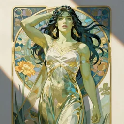 art nouveau she hulk by mucha