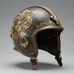 french imperial fighter pilot helmet, baroque details