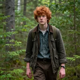 of a wild haired red headed gangly teenaged sleuth like a cross between Doctor Who and Nancy Drew, searches the forest of a northern Ontario town.