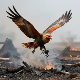 phoenix recovering from its ashes and taking flight