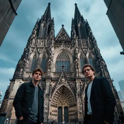 a gothic cathedral dan mumford and josan gonzalez and simon stalenhag, cyberpunk