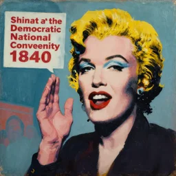shouting at the democratic national convention, 1840. Oil on canvas portrait by Andy Warhol, trending on Artstation